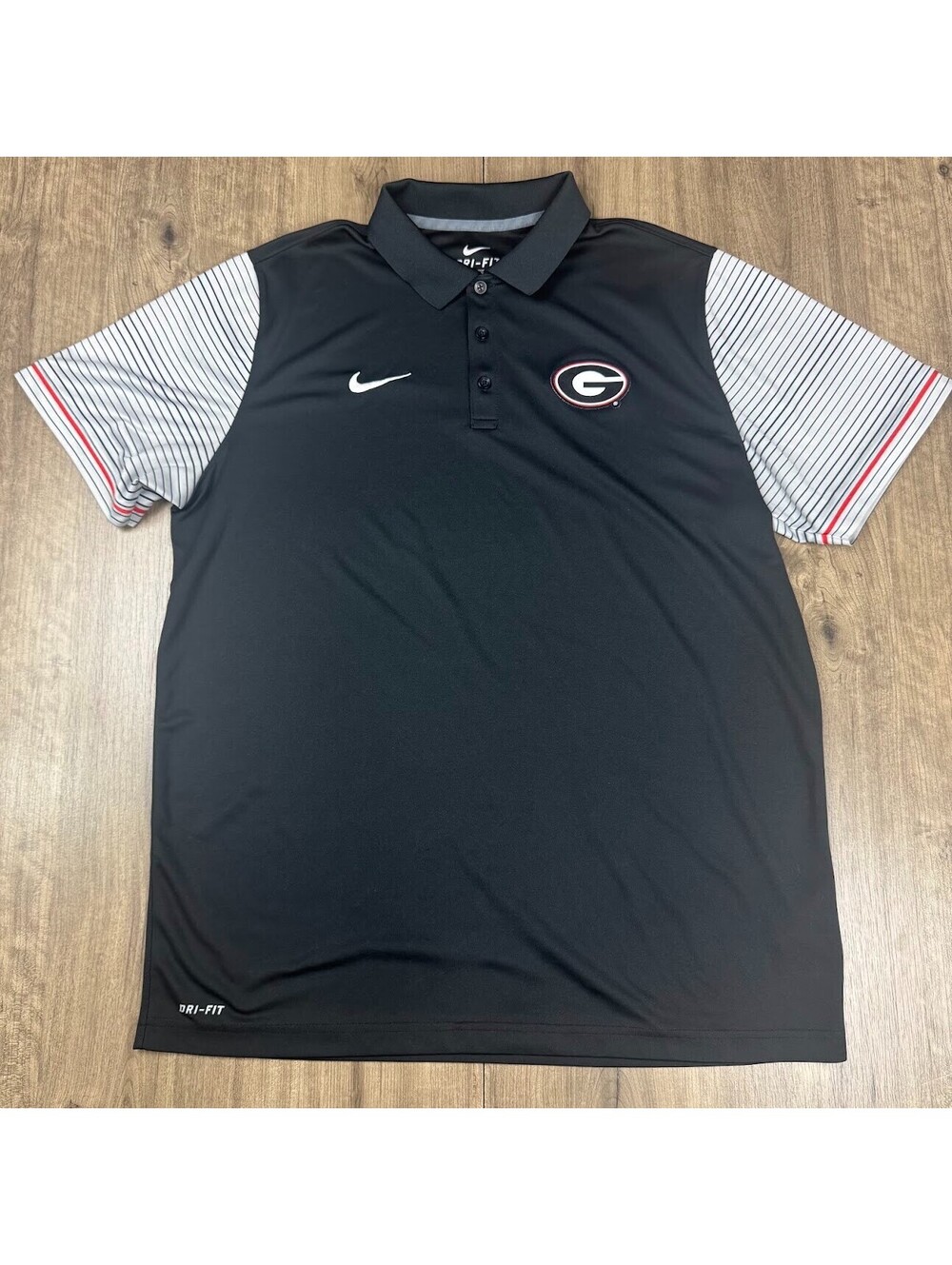 NCAA Nike Dri-Fit UGA Georgia Bulldogs Polo Golf Shirt Size XL Black